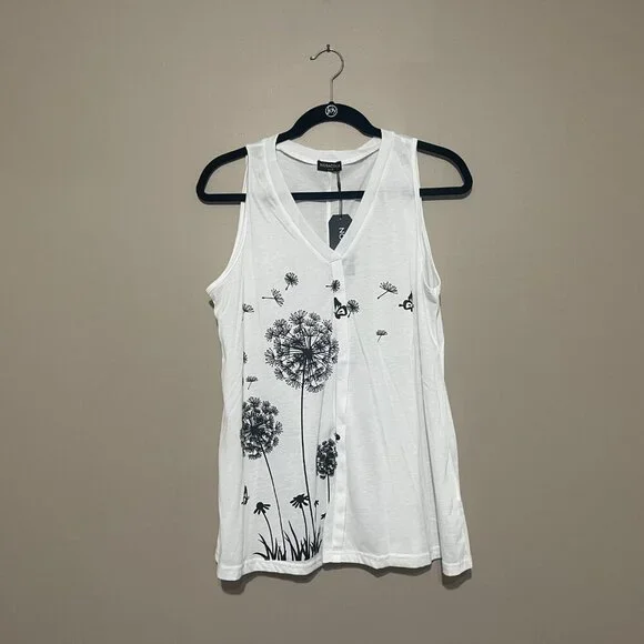 White & Black Summer Top, NORACORA, Medium, NWT - Picture 2 of 9